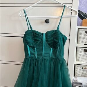 Windsor Elegant Green HOCO Spaghetti Strap Dress